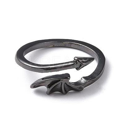 Alloy Wing Open Cuff Ring for Women RJEW-K239-17D-B-1