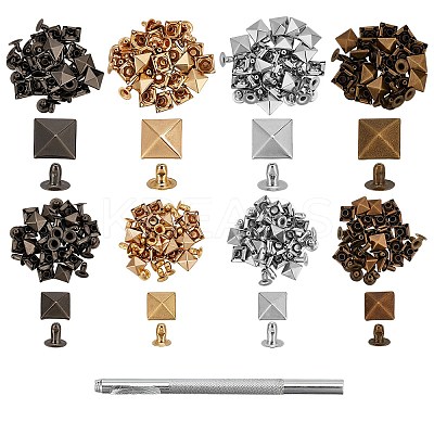 Brass with Iron Flat Square Rivets FIND-WR0011-68-1