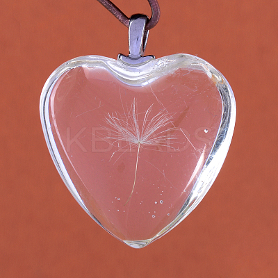 Heart Alloy Glass Pendants GLAA-Q049-20mm-01P-1