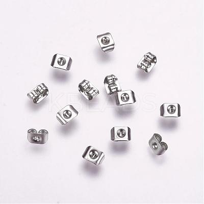 Tarnish Resistant 316 Surgical Stainless Steel Ear Nuts STAS-F117-01P-1