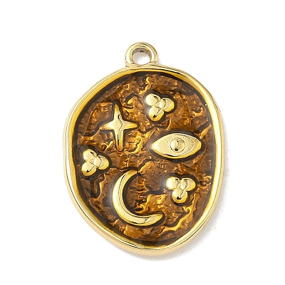 304 Stainless Steel Enamel Pendants STAS-G371-04G-01-1
