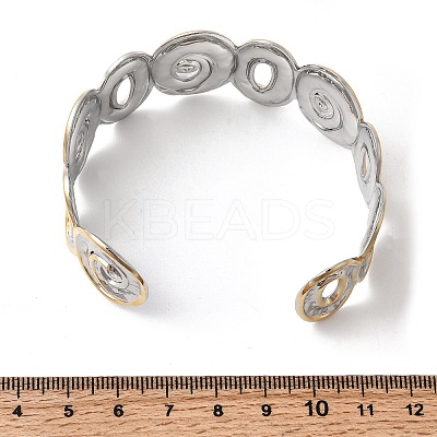 Hammered 304 Stainless Steel Cuff Bangles for Women LS-BJEW-P371-01A-1