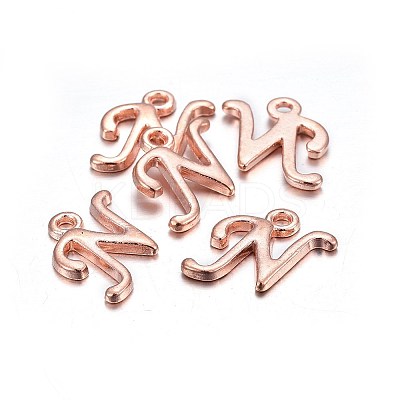 Rose Gold Plated Alloy Letter Pendants LS-PALLOY-P097-05-N-1