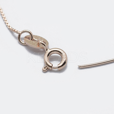 925 Sterling Silver Box Chain Necklaces STER-F039-45cm-05RG-1