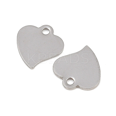Tarnish Resistant Heart 201 Stainless Steel Blank Tag Charms STAS-R071-11-1