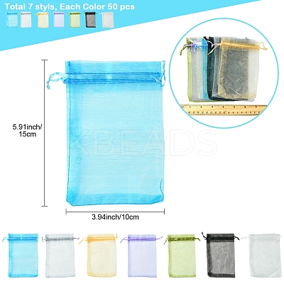 50Pcs Organza Bags Jewellery Storage Pouches Wedding Favour Party Mesh Drawstring Gift OP-FS0001-05G-1