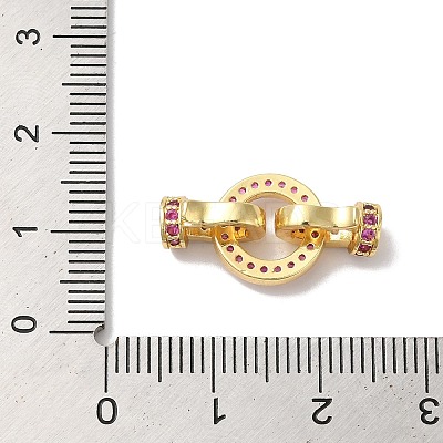 Rack Plating Brass Micro Pave Orchid Cubic Zirconia Fold Over Clasps KK-A222-04B-G-1