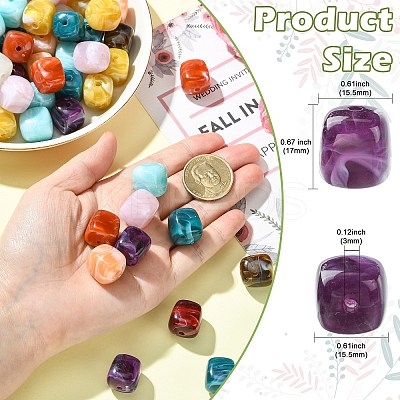 100Pcs Opaque Acrylic Beads OACR-CJ0002-82-1