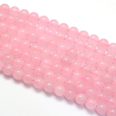 Natural Rose Quartz Round Beads Strands G-O047-04-6mm-1
