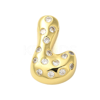 Rack Plating Brass Micro Pave Clear Cubic Zirconia Perdants KK-C067-11G-L-1