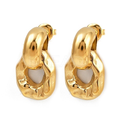 304 Stainless Steel Nuggets Stud Earrings EJEW-K268-33G-1