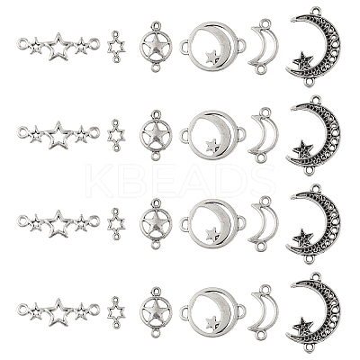 36Pcs 6 Styles Tibetan Style Zinc Alloy Connector Charms FIND-TA0002-96-1