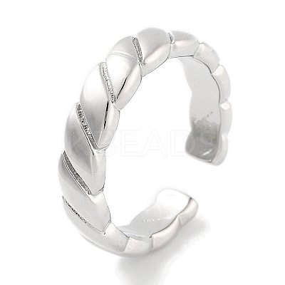 Rack Plating Brass Open Cuff Rings for Women RJEW-Z059-02P-02-1