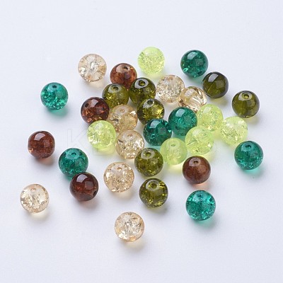 Baking Paint Crackle Glass Beads DGLA-X0006-8mm-10-1