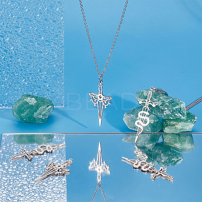 12Pcs 2 Style 201 Stainless Steel Pendant STAS-UN0041-60-1