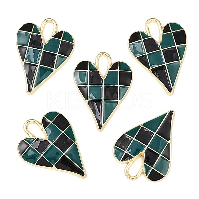 5Pcs Rack Plating Alloy Enamel Pendants ENAM-YW0006-59A-1