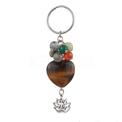 Natural & Synthetic Gemstone Keychain KEYC-JKC01155-1