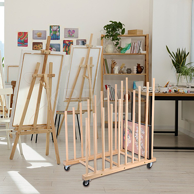 Wood Portable Easel Storage Rack for Artwork AJEW-WH0596-840-1