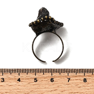 Natural Smoky Quartz Irregular Nugget Open Cuff Rings G-A278-03AB-03-1