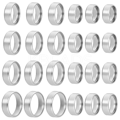 24Pcs 8 Styles Stainless Steel Finger Rings for Women RJEW-NB0001-06P-1