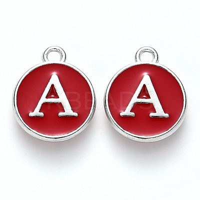 Platinum Plated Alloy Enamel Charms ENAM-S118-03A-P-1