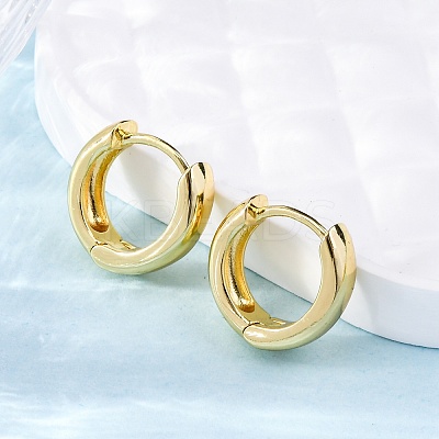 Brass Huggie Hoop Earrings EJEW-F260-06G-1