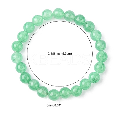 Dyed Natural Green Aventurine Beads Stretch Bracelets LS-X-BJEW-Q305-1