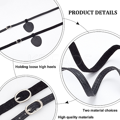 AHADEMAKER 4 Sets 2 Style PU Leather Cloth High-heeled Shoelaces Kit AJEW-GA0004-24-1