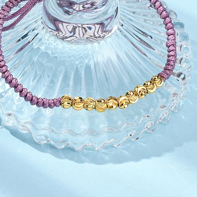 Polyester Cord Braided Bead Bracelets for Women BJEW-L698-01G-1