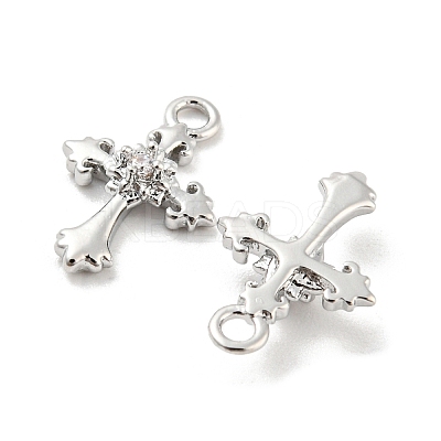 Brass Micro Pave Cubic Zirconia Charms KK-E090-04P-1