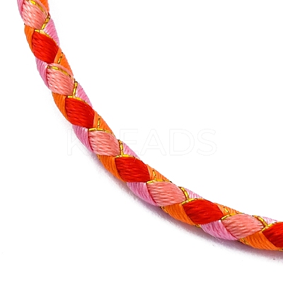 Polyester Cord Braided Bracelet Makings MAK-Z003-01G-33-1