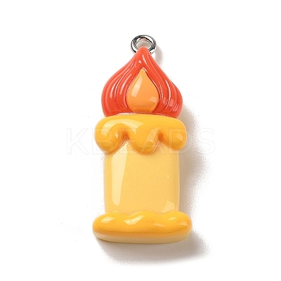 Opaque Resin Pendants RESI-K020-03F-1