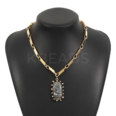 Iron & Alloy Pendant Necklaces for Women NJEW-U046-05G-1