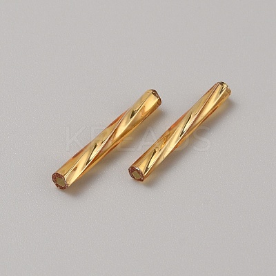 Electroplate Glass Twist Beads EGLA-WH0001-14A-G-1