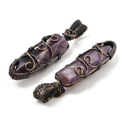 Natural Amethyst Pendants G-K338-28R-06-1