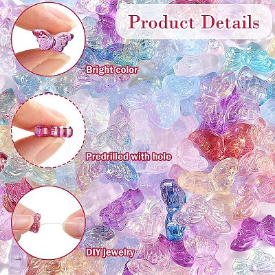 120Pcs 12 Styles Transparent Spray Painted Glass Beads GLAA-YW0003-79-1