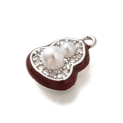 Brass Micro Pave Cubic Zirconia Charms KK-C085-21P-1
