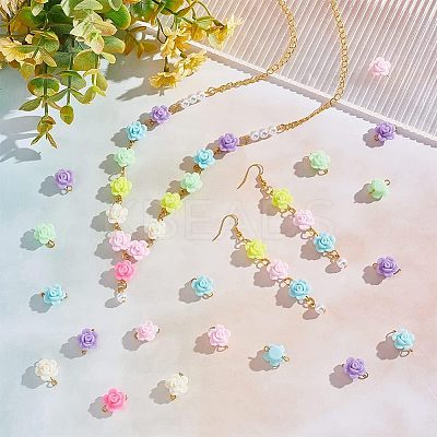 200Pcs Opaque Acrylic Beads Connector Charms FIND-HY0001-30-1