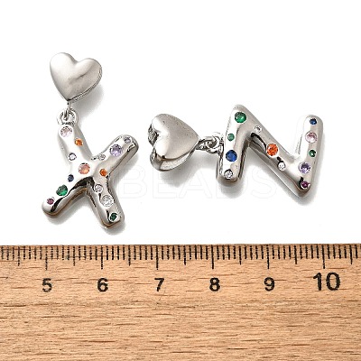 26Pcs Brass Micro Pave Cubic Zirconia Pendants KK-R218-12P-1