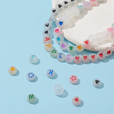 6 Style Luminous Acrylic & Transparent Plastic Beads MACR-FS0001-24-1