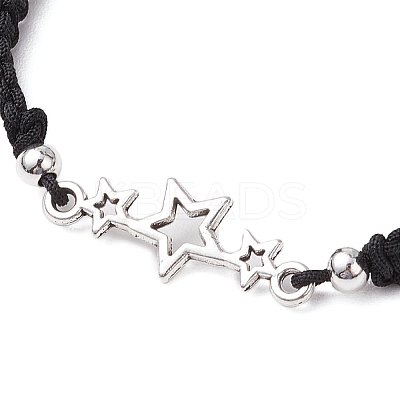 Heart & Star Tibetan Style Alloy Link Bracelets BJEW-JB101002-1