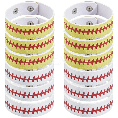 20Pcs 2 Styles Leather Wide Cord Bracelet with Snap Button for Men Women GUQI-CL0001-02B-1