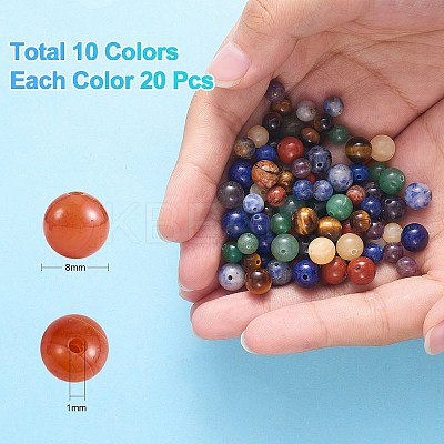 140Pcs 7 Style Natural Gemstone Beads G-SZ0002-06-1
