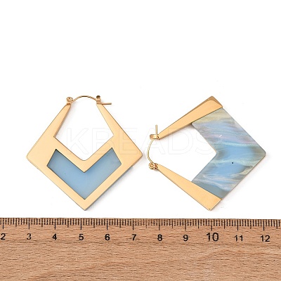 304 Stainless Steel & Acrylic Hoop Earrings EJEW-T054-05G-1