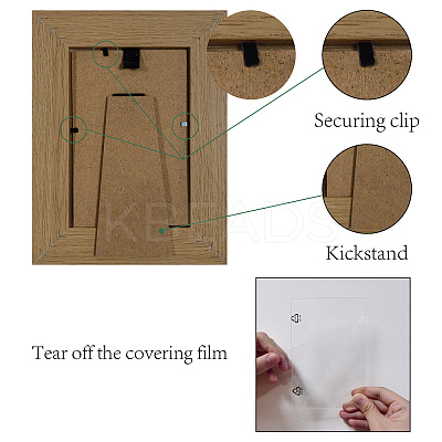 Rectangle Wood Photo Frames AJEW-WH20021-013-1