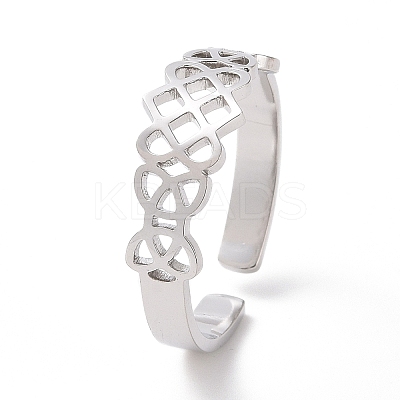 Non-Tarnish 304 Stainless Steel Sailor's Knot Open Cuff Ring LS-RJEW-P037-04P-1