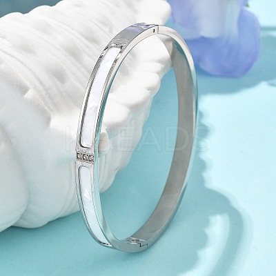304 Stainless Steel Rhinestone Bangles for Women BJEW-Z092-07P-1
