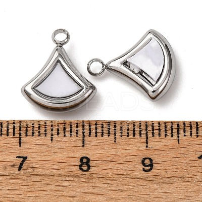 304 Stainless Steel Resin Pendants STAS-P406-15D-P-1