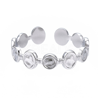 Non-Tarnish 304 Stainless Steel Flat Round Open Cuff Ring X-RJEW-T023-65P-1