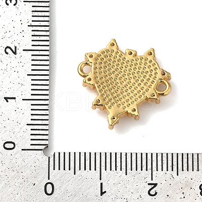 Rack Plating Brass Micro Pave Clear Cubic Zirconia Connector Charms KK-K345-17G-1